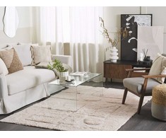 Beliani Kilimas DIYADIN smėlio spalvos 160 x 230 cm medvilninis