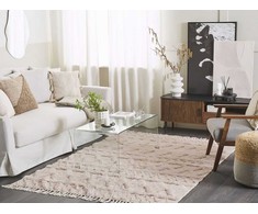 Beliani Kilimas DIDIM smėlio spalvos 160 x 230 cm medvilninis