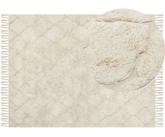 Beliani Kilimas SILCHAR smėlio spalvos 160 x 230 cm medvilninis