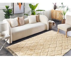 Beliani Kilimas SANLIURFA smėlio spalvos 160 x 230 cm medvilninis