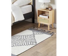 Beliani Kilimas ERAY Juodos ir baltos spalvos 80 x 150 cm Medvilninis