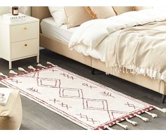 Beliani Lumarko medvilnės kilimas 80 x 150 cm baltos spalvos KenITRA!