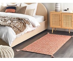 Beliani Lumarko medvilnės kilimas 80 x 150 cm oranžinės MUGLA!