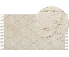 Beliani Kilimas SILCHAR smėlio spalvos 80 x 150 cm medvilninis