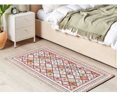 Beliani Kilimas ANADAG raudonas 80 x 150 cm medvilninis