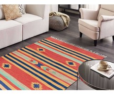 Beliani Medvilninis kilim kilimas 140 x 200 cm daugiaspalvis HATIS