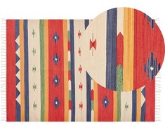 Beliani Dywan ALAPARS Kolorowy 140 x 200 cm Medvilnė Kilim