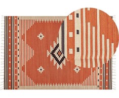 Beliani Dywan GAVAR Oranžinė 140 x 200 cm Medvilnė Kilim