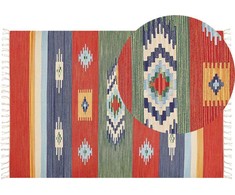Beliani medvilninis kilim kilimas 140 x 200 cm daugiaspalvis KAMARIS