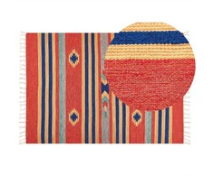 Beliani Medvilninis kilim kilimas 140 x 200 cm daugiaspalvis HATIS