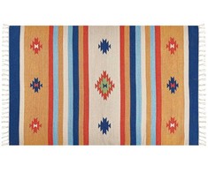 Beliani medvilninis kiliminis kilimas 140 x 200 cm daugiaspalvis TARONIK