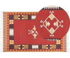 Beliani medvilninis kilim kilimas 140 x 200 cm daugiaspalvis PARAKAR