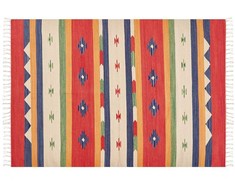 Beliani Dywan ALAPARS Kolorowy 140 x 200 cm Medvilnė Kilim