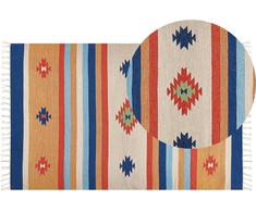Beliani medvilninis kiliminis kilimas 140 x 200 cm daugiaspalvis TARONIK