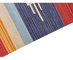 Beliani medvilninis kilim kilimas 140 x 200 cm daugiaspalvis KAMARIS