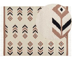 Beliani Kilimas NIAVAN smėlio spalvos 160 x 230 cm medvilninis Kilim