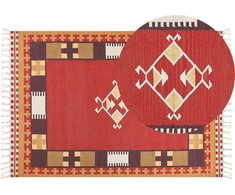 Beliani medvilninis kilim kilimas 160 x 230 cm daugiaspalvis PARAKAR