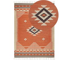 Beliani Kilimas GAVAR oranžinis 160 x 230 cm medvilninis kilimas