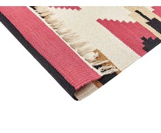 Beliani medvilninis kilim kilimas 160 x 230 cm daugiaspalvis GARNI
