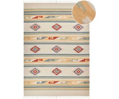 Beliani Kiliminis kilimas APARAN smėlio spalvos 200 x 300 cm medvilninis