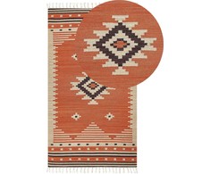 Beliani Kilimas GAVAR oranžinis 80 x 150 cm medvilninis kilimas