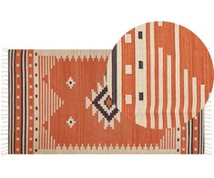 Beliani Dywan bawełniany kilim 80 x 150 cm oranžinė GAVAR Lumarko!