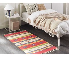 Beliani Dywan ALAPARS Kolorowy 80 x 150 cm Medvilnė Kilim