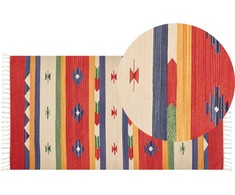 Beliani Dywan ALAPARS Kolorowy 80 x 150 cm Medvilnė Kilim