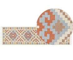 Beliani medvilninis kilim kilimas 80 x 300 cm margaspalvis ATAN