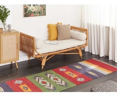 Beliani Medvilninis kilim kilimas 80 x 300 cm daugiaspalvis KAMARIS