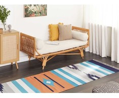 Beliani medvilninis kilim kilimas 80 x 300 cm daugiaspalvis NORATUS