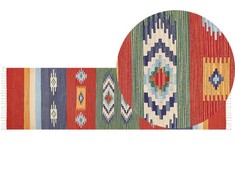 Beliani Medvilninis kilim kilimas 80 x 300 cm daugiaspalvis KAMARIS
