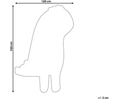Beliani Vaikiškas kilimas DINO pilkas 100 x 160 cm vilnonis