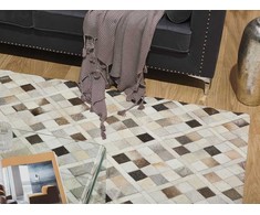 Beliani Kilimas HIRKA pilkas 140 x 200 cm iš natūralios odos