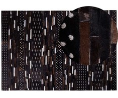 Beliani Kilimas AKSEKI tamsiai rudas 160 x 230 cm natūrali oda