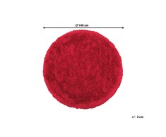 Beliani Shaggy kilimas CIDE raudonas ø 140 cm