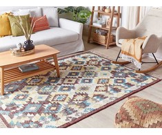Beliani Kilim FENER spalvotas 140 x 200 cm džiuto