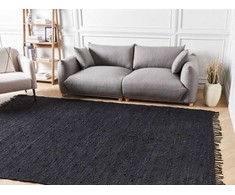 Beliani Kilimas SINANKOY Juodas 200 x 300 cm džiutas