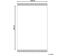 Beliani Kilimas SINANKOY Juodas 200 x 300 cm džiutas