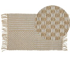 Beliani Džiuto raištis 50 x 80 cm smėlio spalvos ADABAG