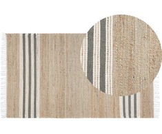 Beliani Kilimas MIRZA pilkas 80 x 150 cm džiutas