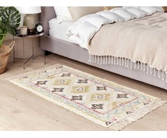 Beliani Kilimas TERKOS spalvingas 80 x 150 cm džiutas