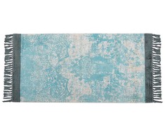 Beliani Kilimas AKARSU mėlynas 80 x 150 cm viskozė