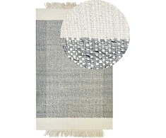 Beliani Kilimas TATLISU pilkas 140 x 200 cm vilnonis