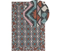 Beliani Kiliminis HAYMANA spalvotas 140 x 200 cm vilnonis