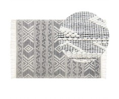 Beliani Kilimas PAZAR juodas/baltas 160 x 230 cm vilnonis