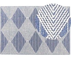 Beliani Kilimas DATCA Mėlynas 160 x 230 cm Vilnonis