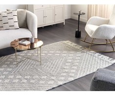 Beliani Kilimas SAVUR Pilkas 160 x 230 cm Vilnonis