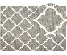 Beliani YALOVA vilnonis kilimas, 160 X 230 cm, pilkos spalvos