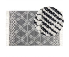 Beliani Kilimas TOPRAKKALE pilkas 160 x 230 cm vilnos